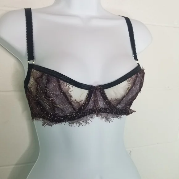 Edge O Beyond black sheer lace bra